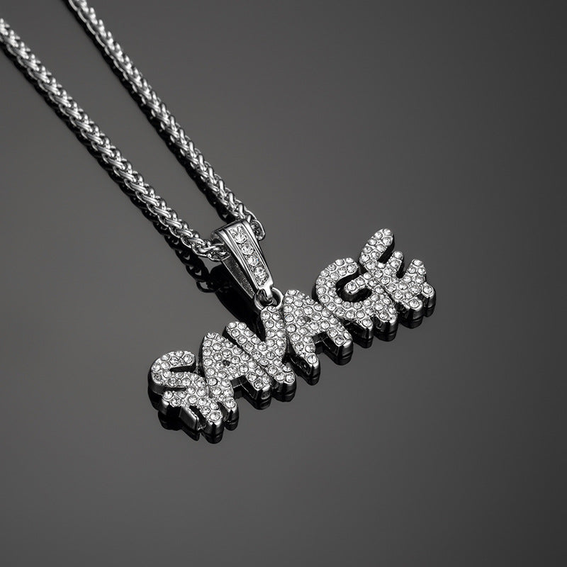 Savage Letter Pendant Necklace