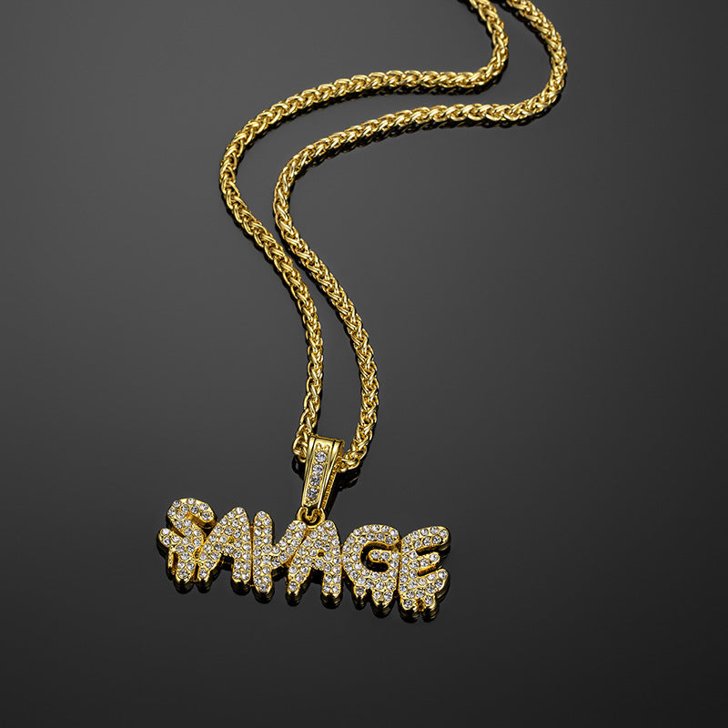 Savage Letter Pendant Necklace