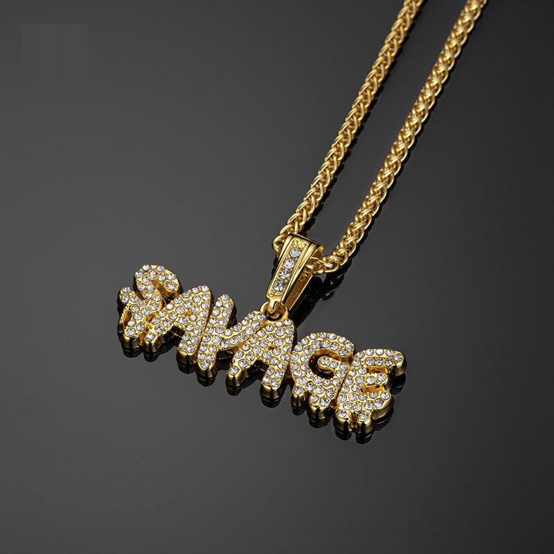 Savage Letter Pendant Necklace