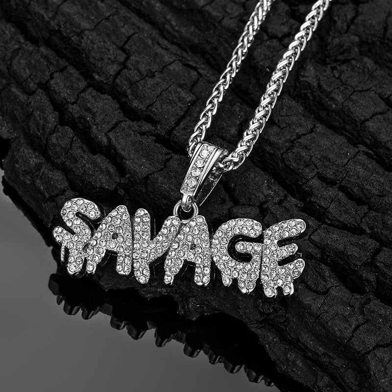 Savage Letter Pendant Necklace