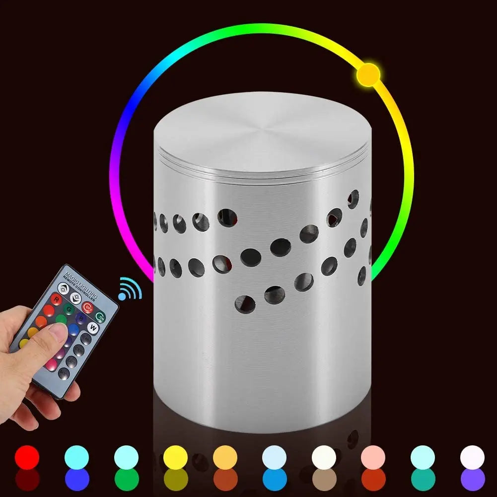 Remote Control Install Home Decor  Luminaire Lighting  LED Wall Light Colorful RGB Spiral Hole Wall Lamp Aluminum Spiral Hole