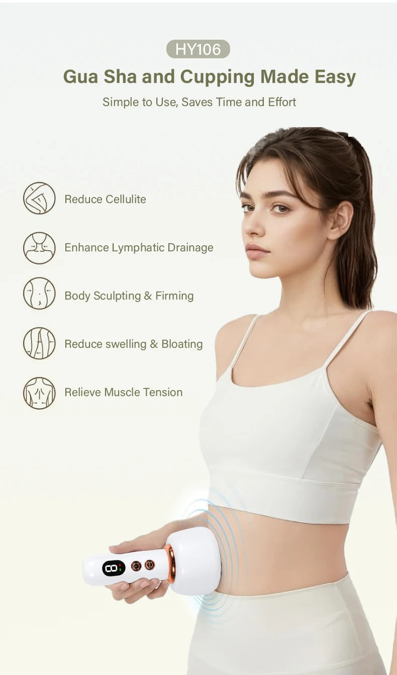 Microcurrent Vibration Body Massager – Rechargeable Electric Gua Sha Massage Tool