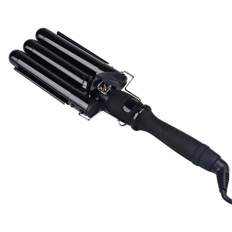 Three-Barrel Ceramic Hair Curler – Electric Waver Curling Iron
