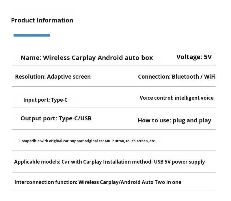 Wireless CarPlay & Android Auto Adapter