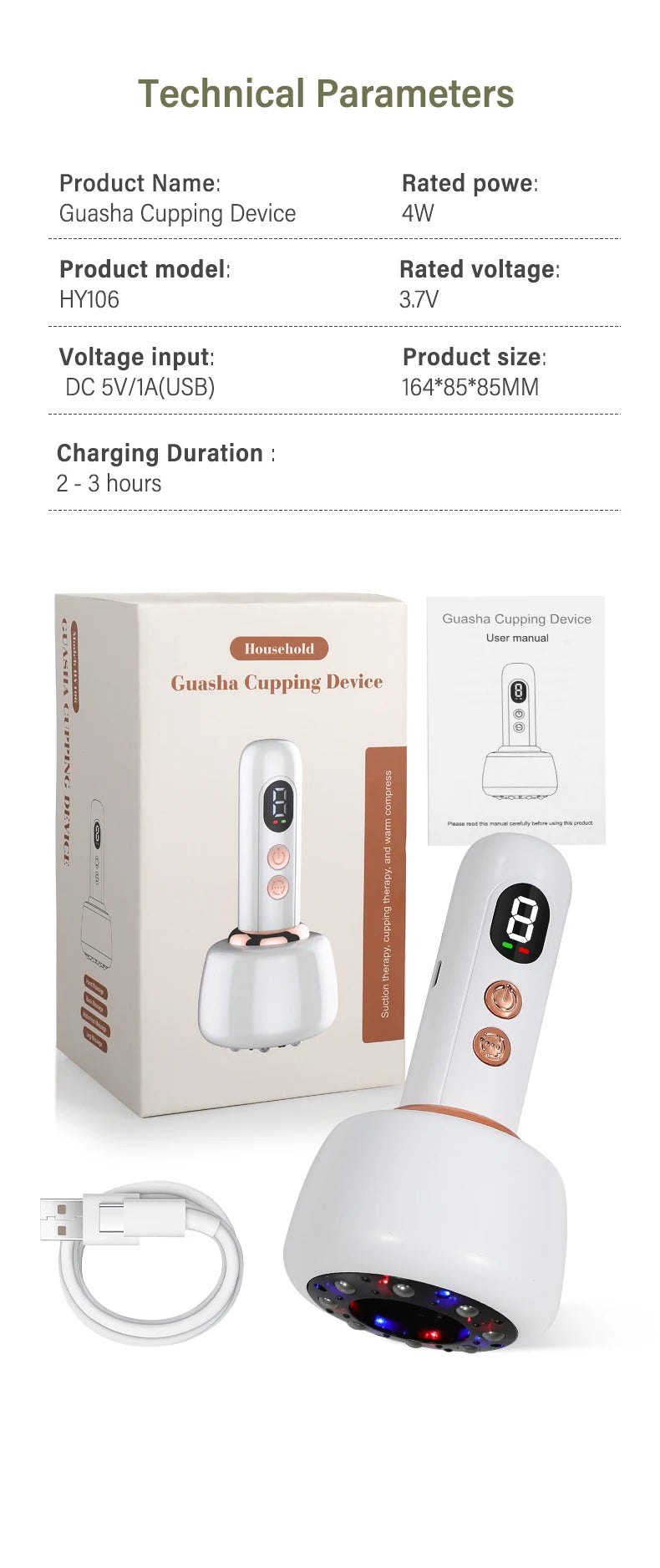 Microcurrent Vibration Body Massager – Rechargeable Electric Gua Sha Massage Tool
