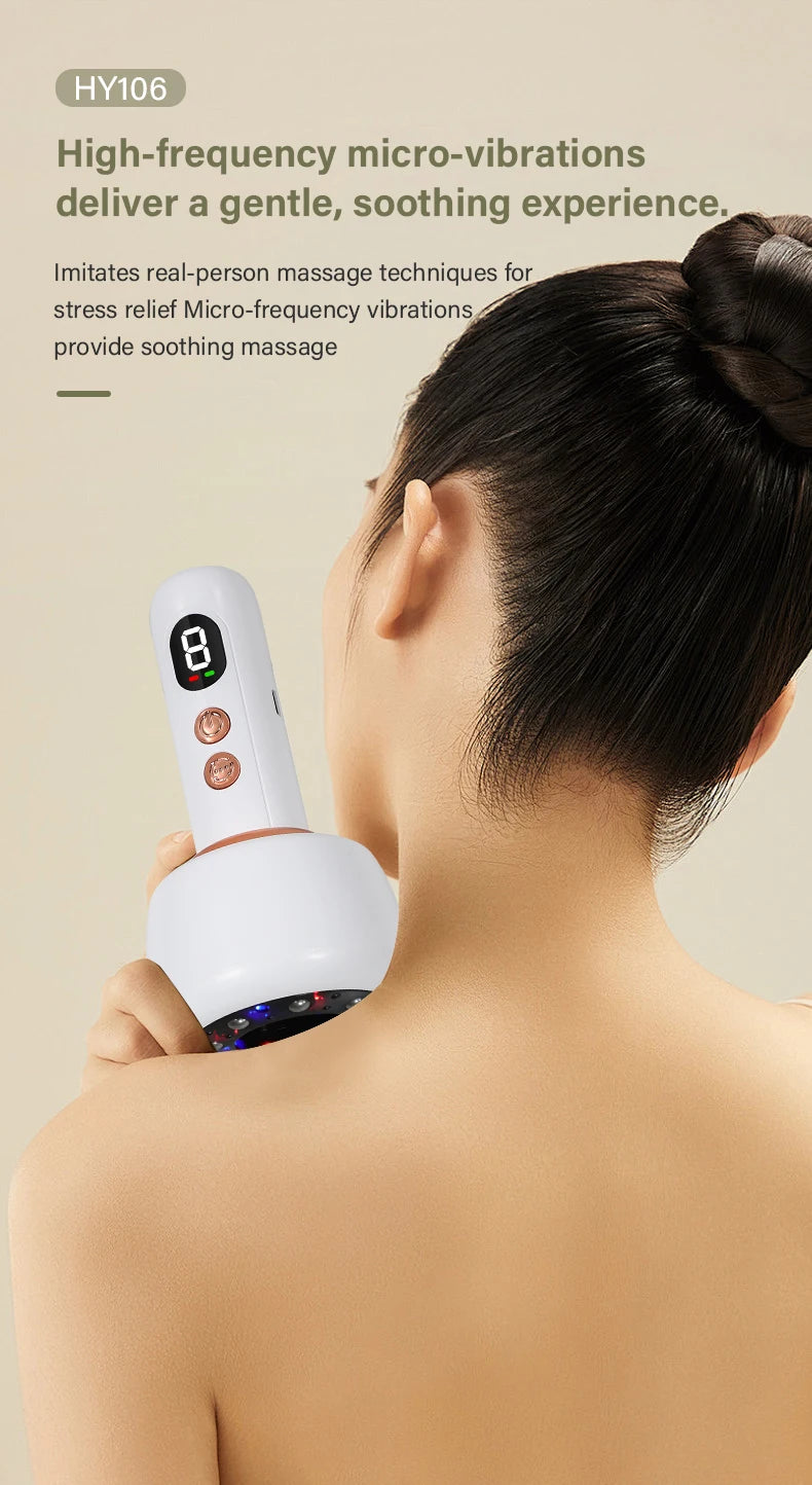 Microcurrent Vibration Body Massager – Rechargeable Electric Gua Sha Massage Tool