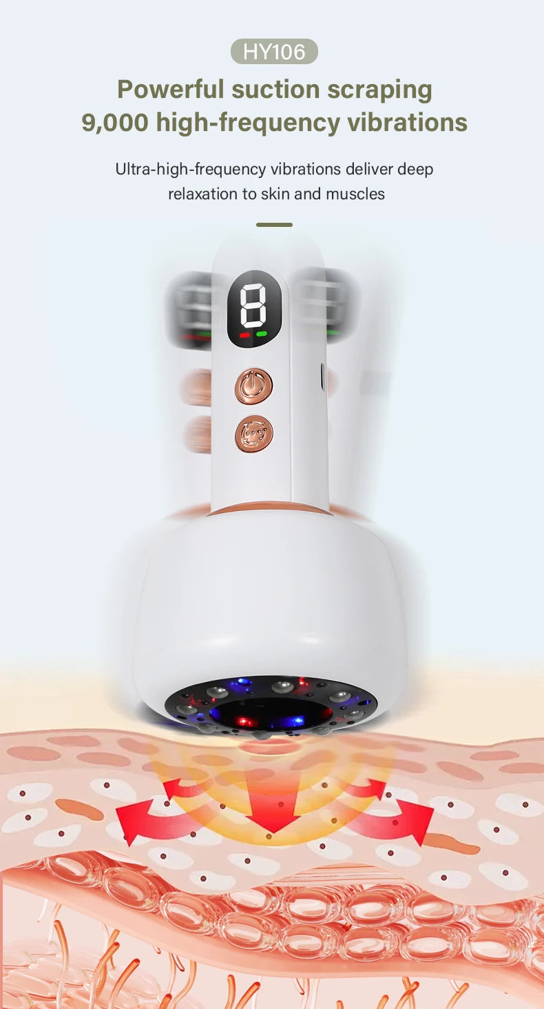 Microcurrent Vibration Body Massager – Rechargeable Electric Gua Sha Massage Tool