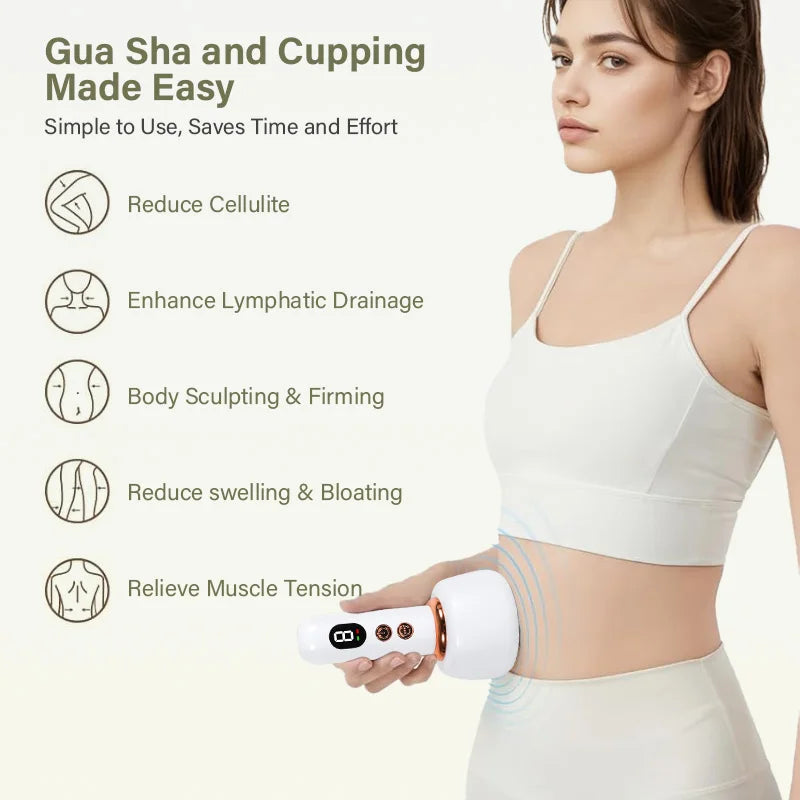 Microcurrent Vibration Body Massager – Rechargeable Electric Gua Sha Massage Tool